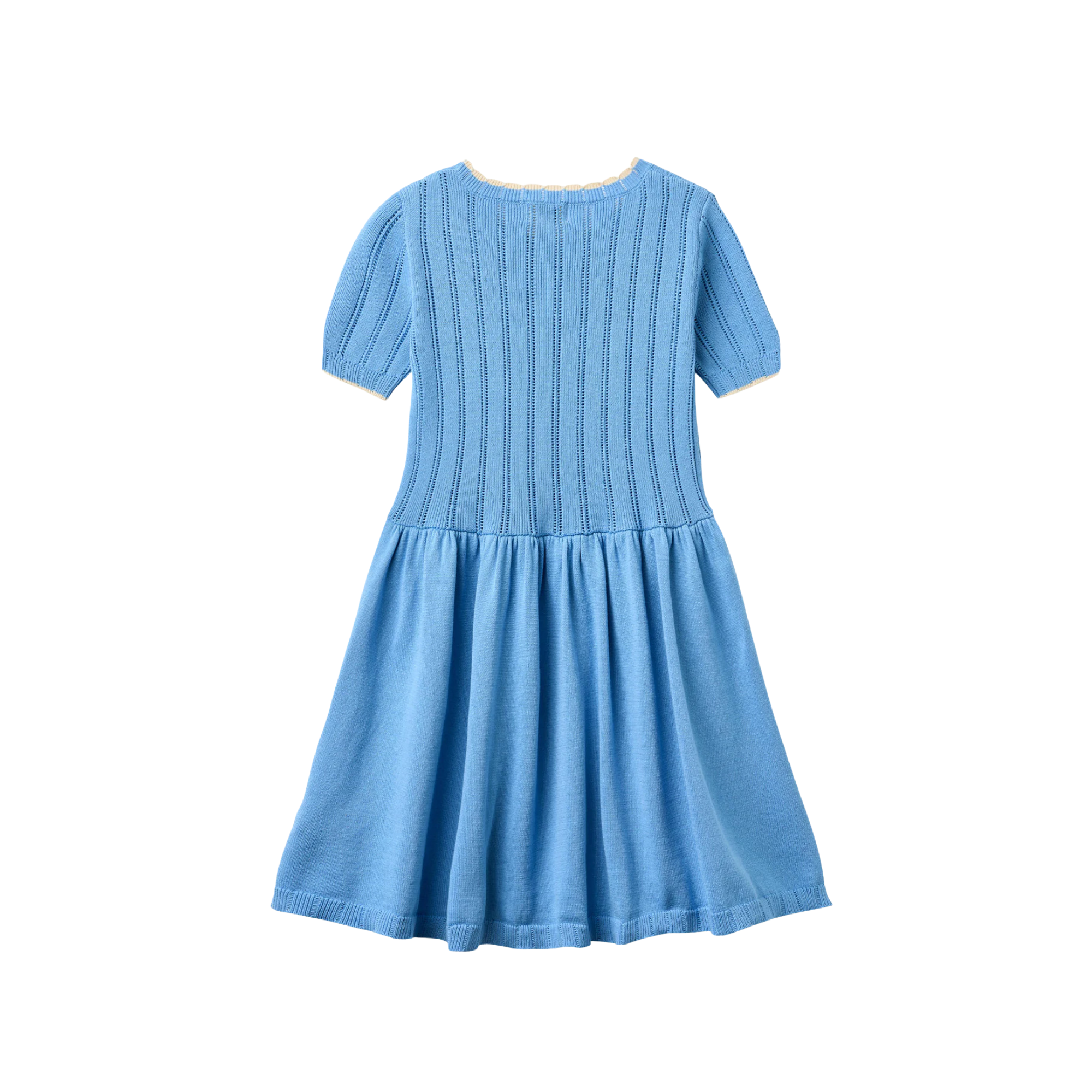 Knitted Pointelle Dress | Sky Blue