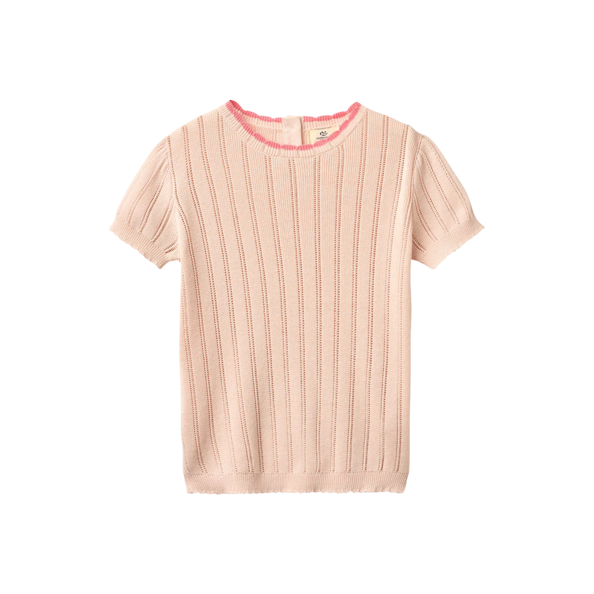 Knitted Pointelle Blouse - Dusty Rose