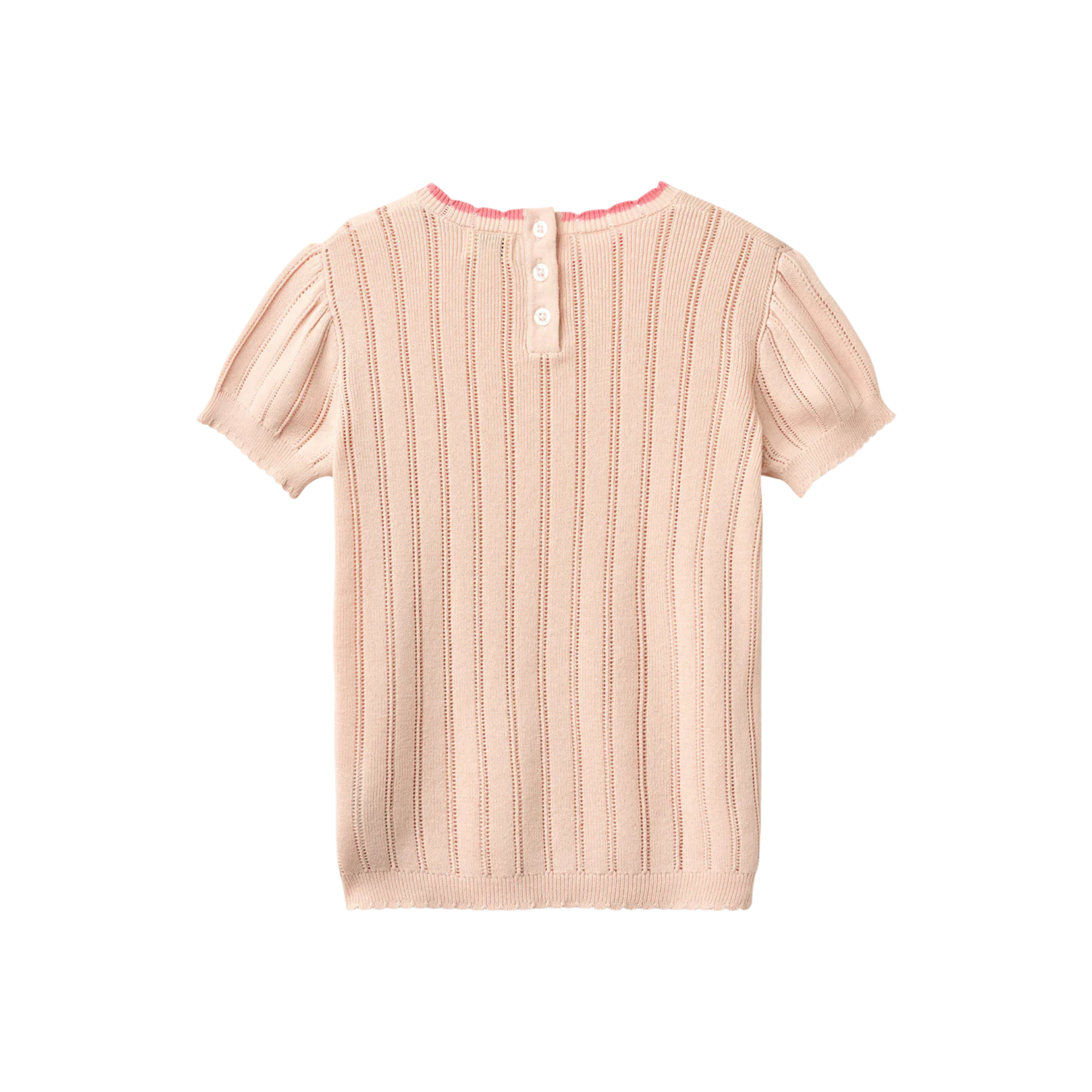 Knitted Pointelle Blouse - Dusty Rose