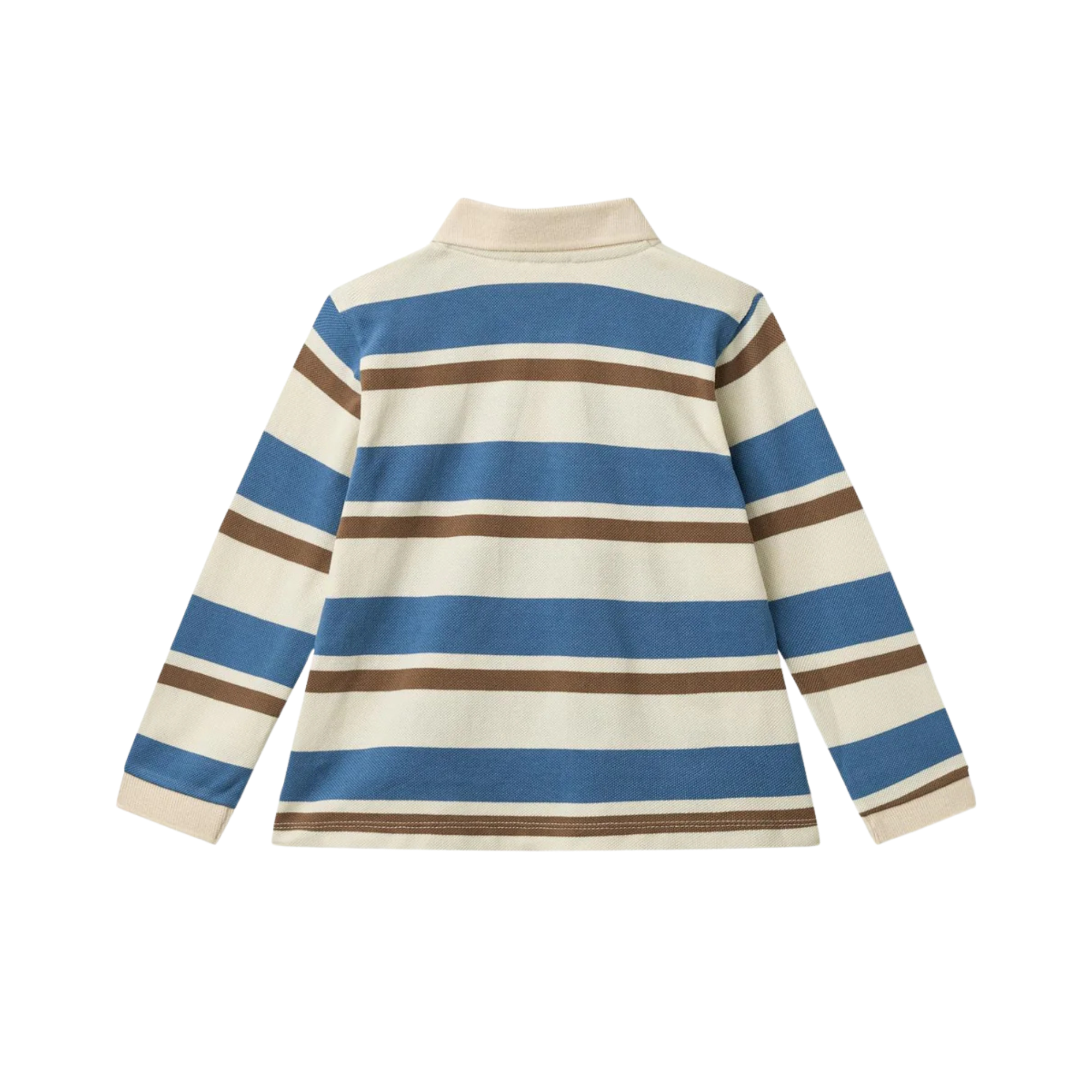 Striped Pique Polo | Blue