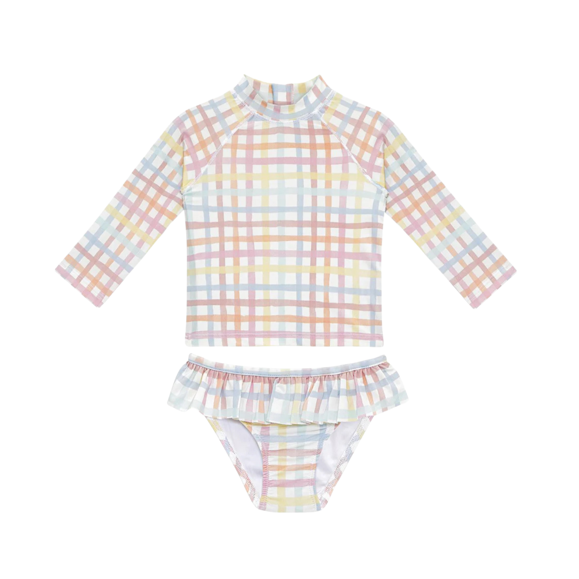 Girls Swim Set | Rainbow Gingham