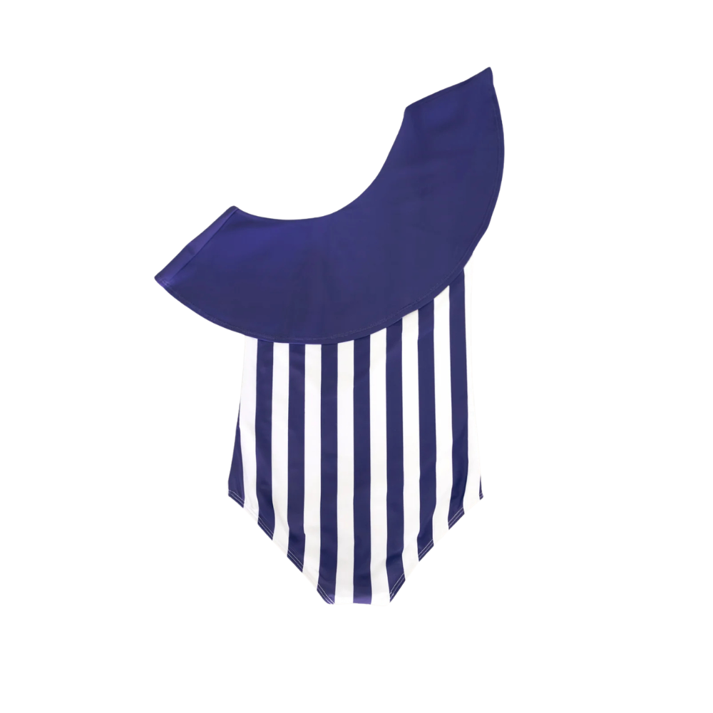 One Shoulder Ruffle | Nautical
