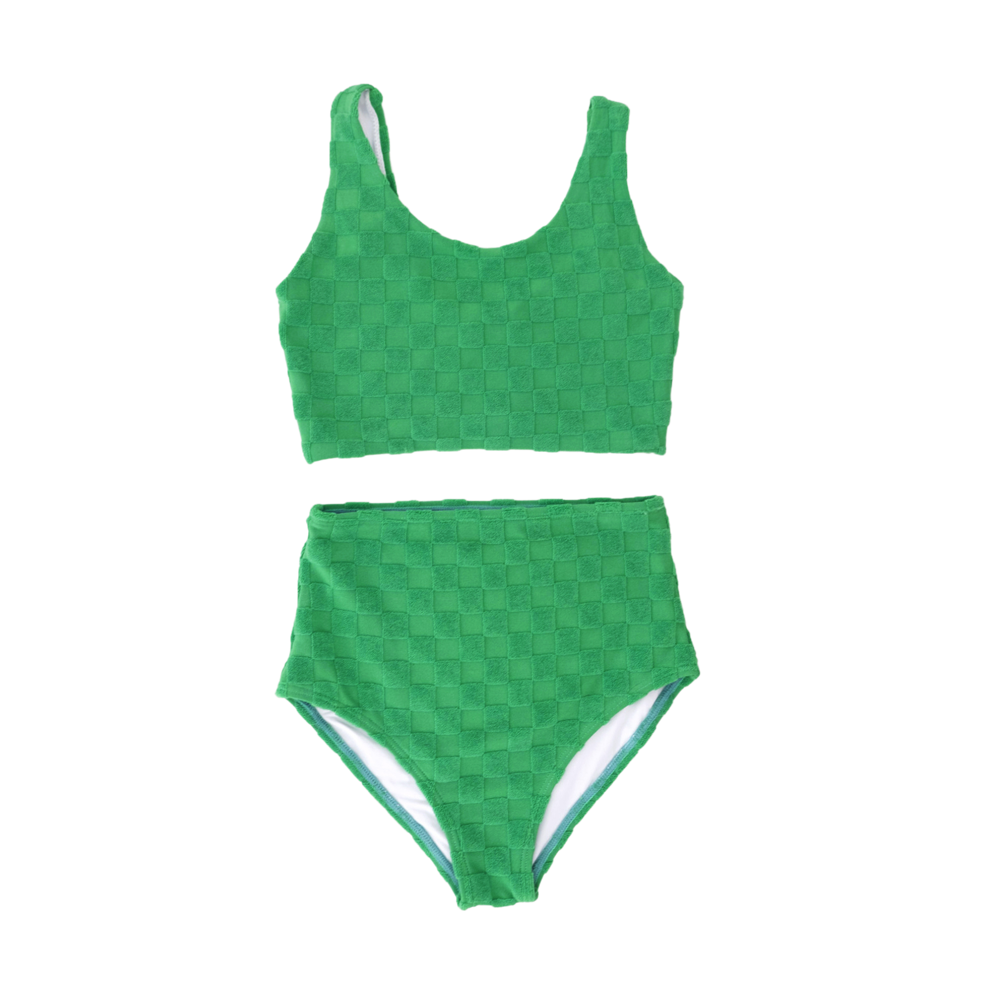Hamptons Terry Check Two Piece Swimsuit