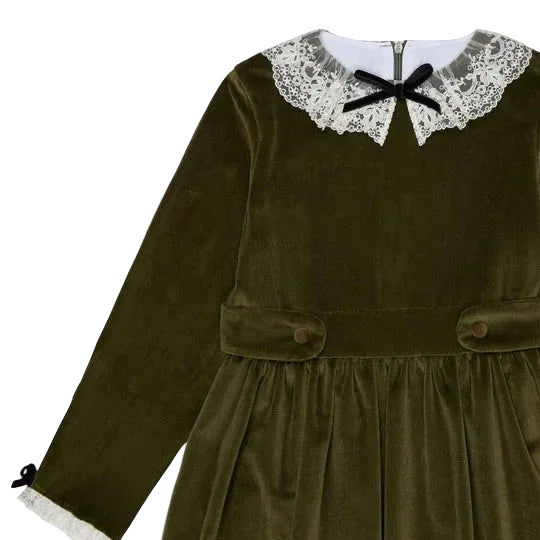 Eva Velvet Dress | Olive