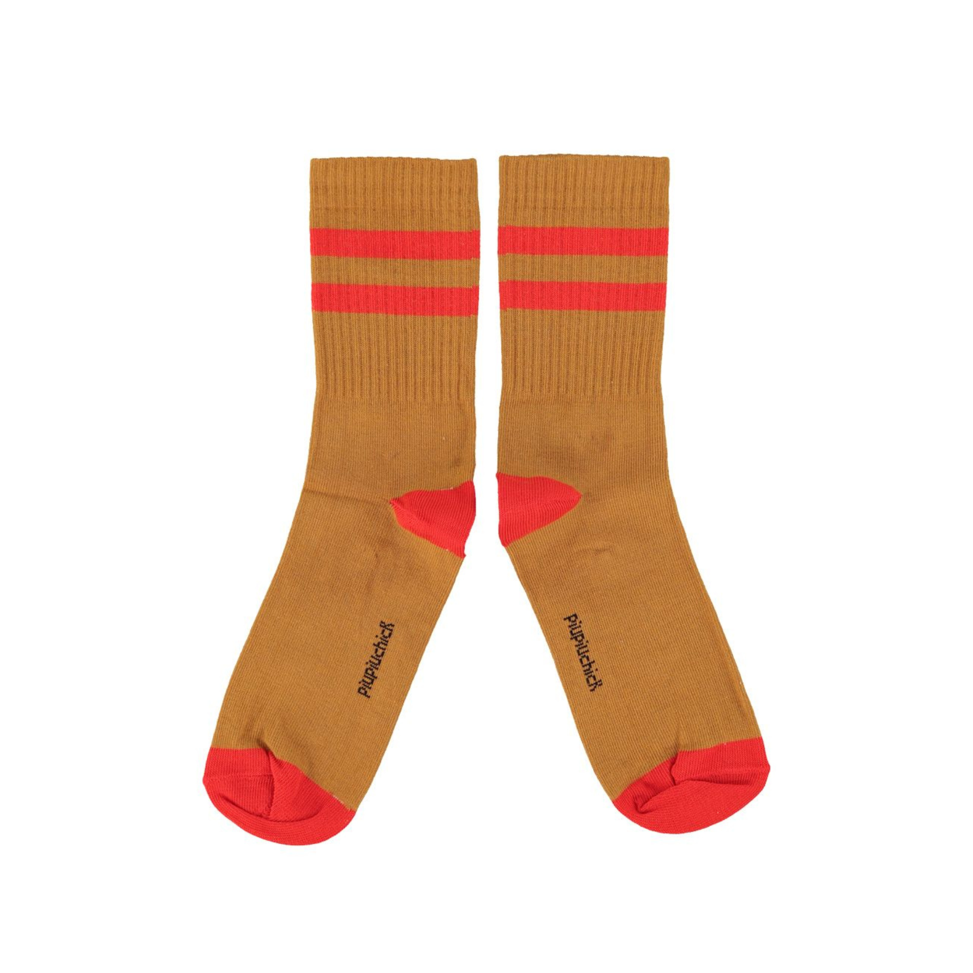 Striped Socks | Camel/Red