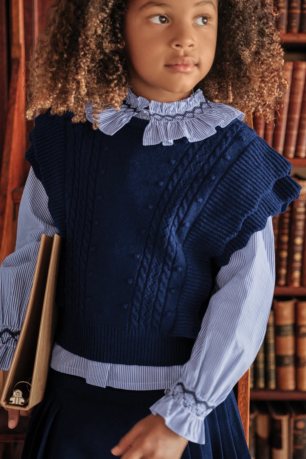 Sleeveless Cardigan | Marine