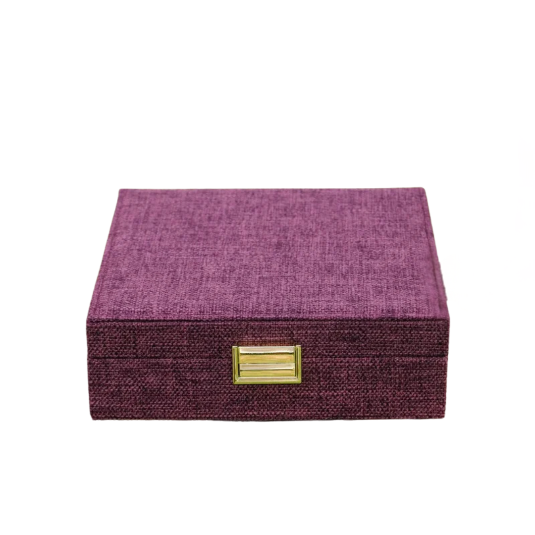Anne Linen Jewelry Box | Burgundy