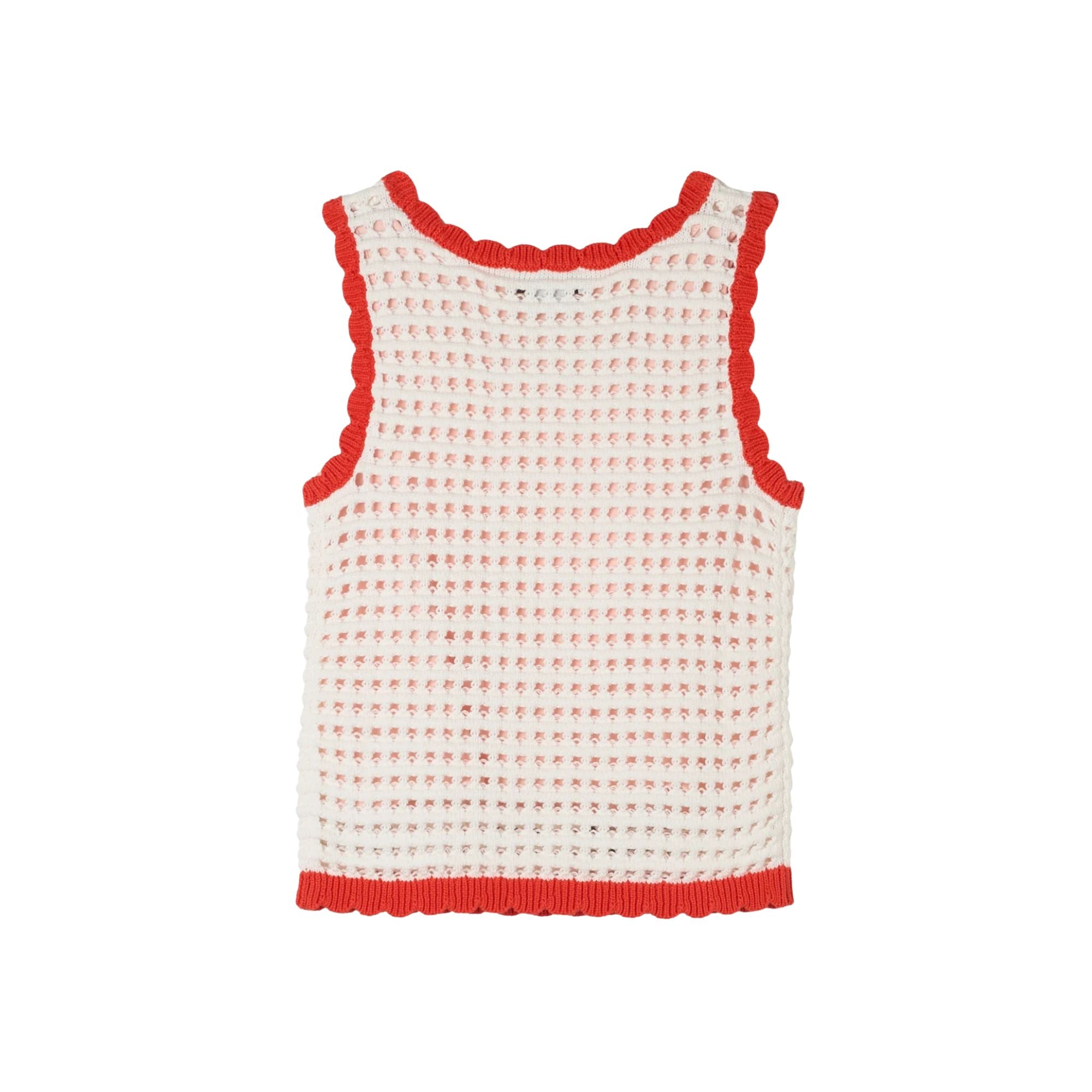 Floral Appliqué Knitted Tank Top