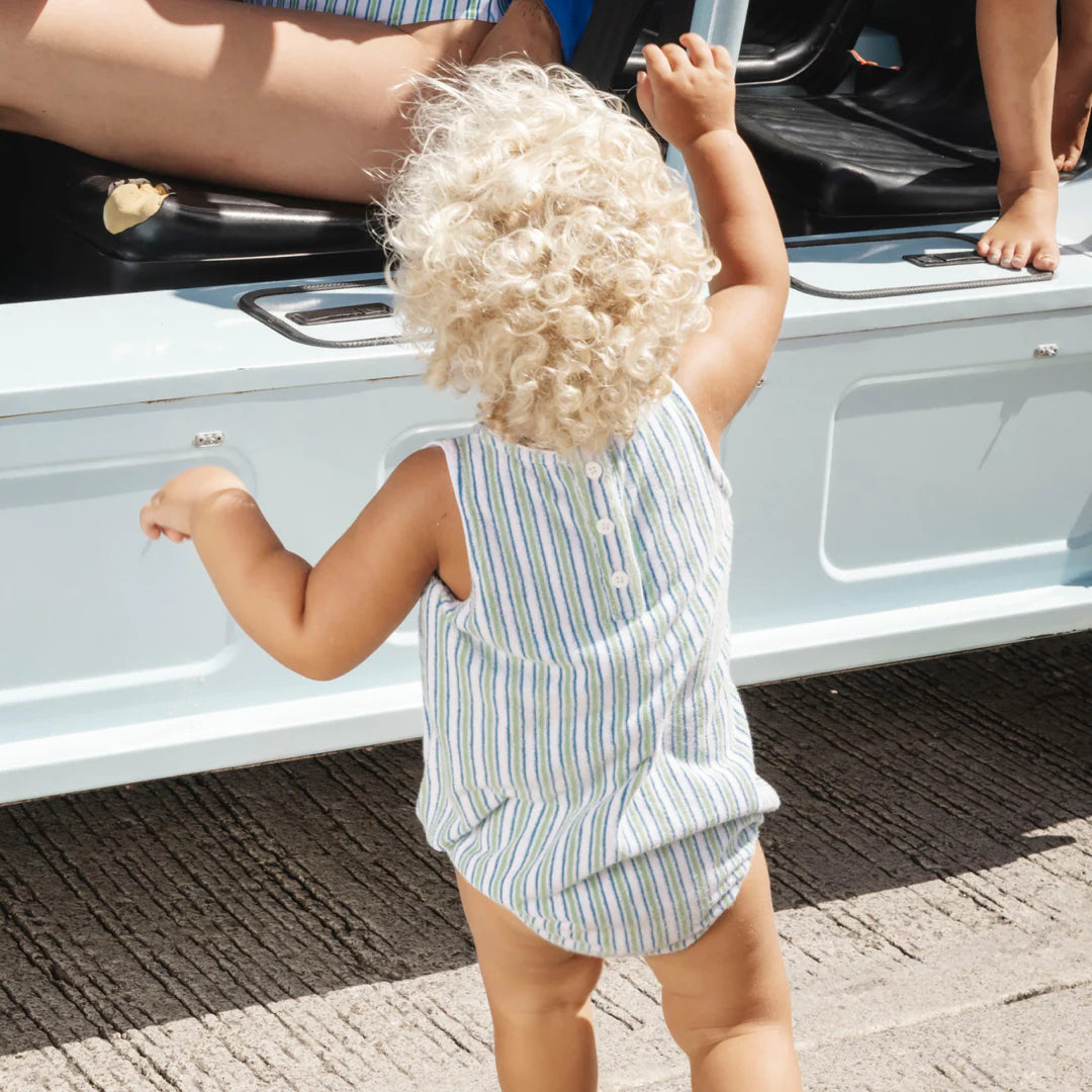 French Terry Romper | Tamarin Stripe
