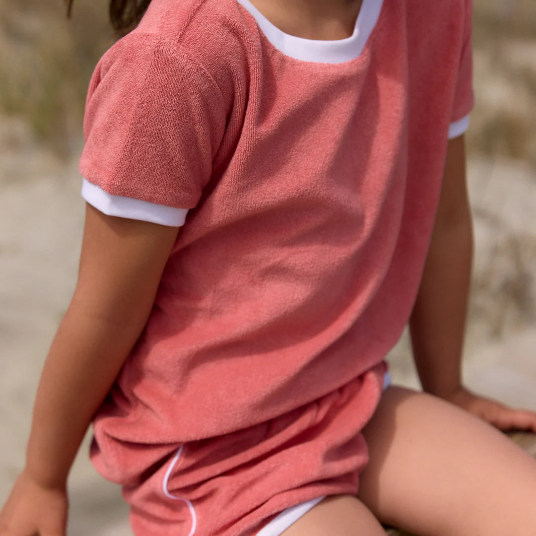 French Terry Bloomer Set | Sailor Red Seersucker