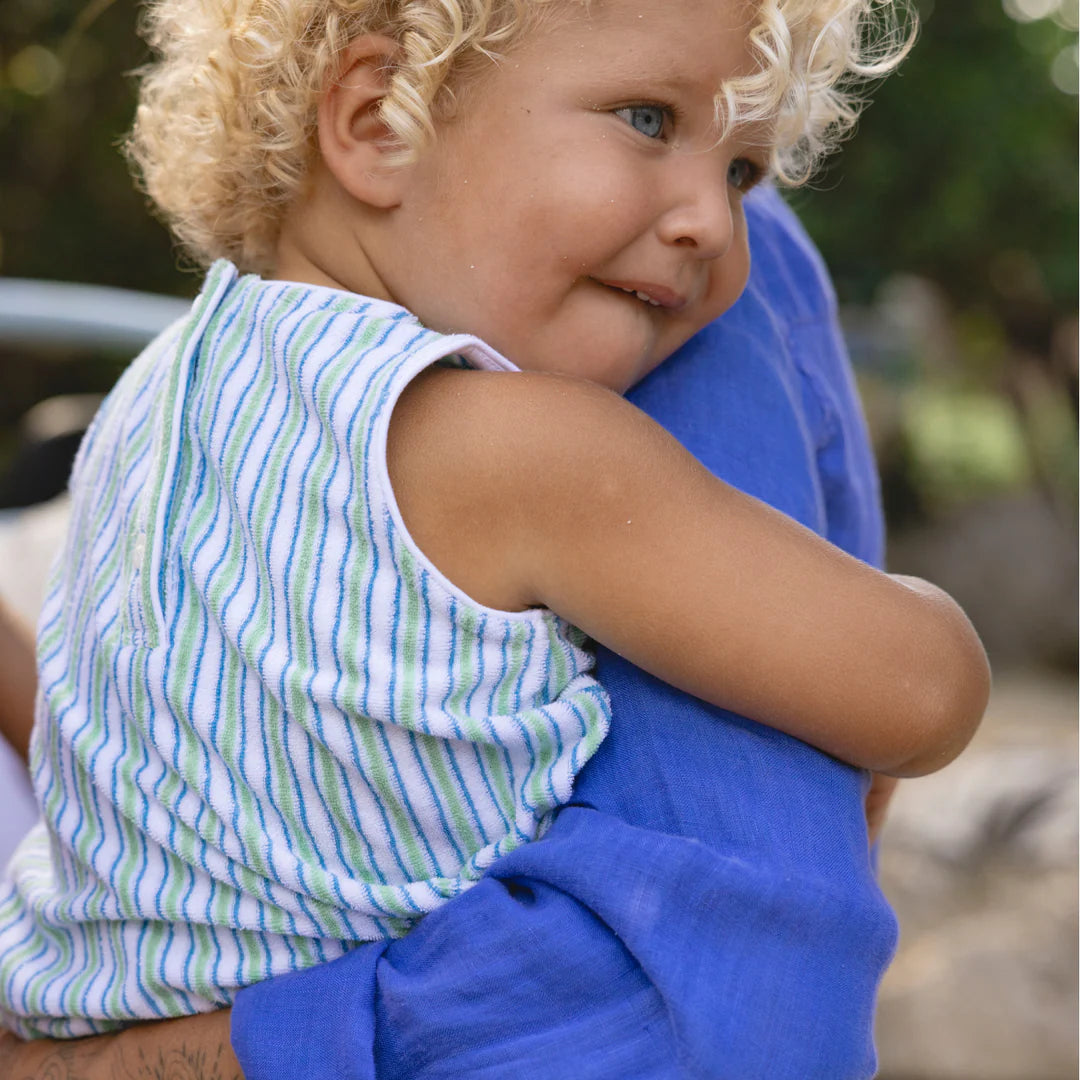 French Terry Romper | Tamarin Stripe