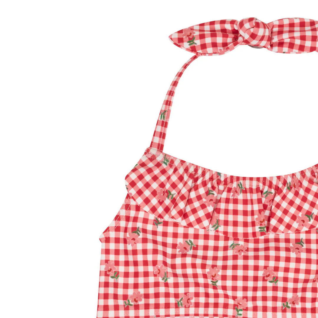 Halter Neck Bikini | Cranberry Gingham