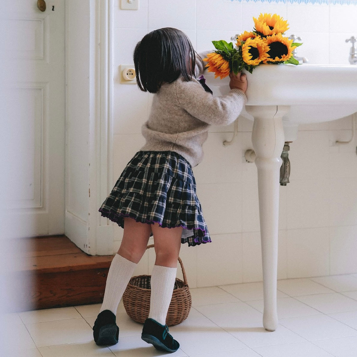 Bea Skirt | Grey Tartan