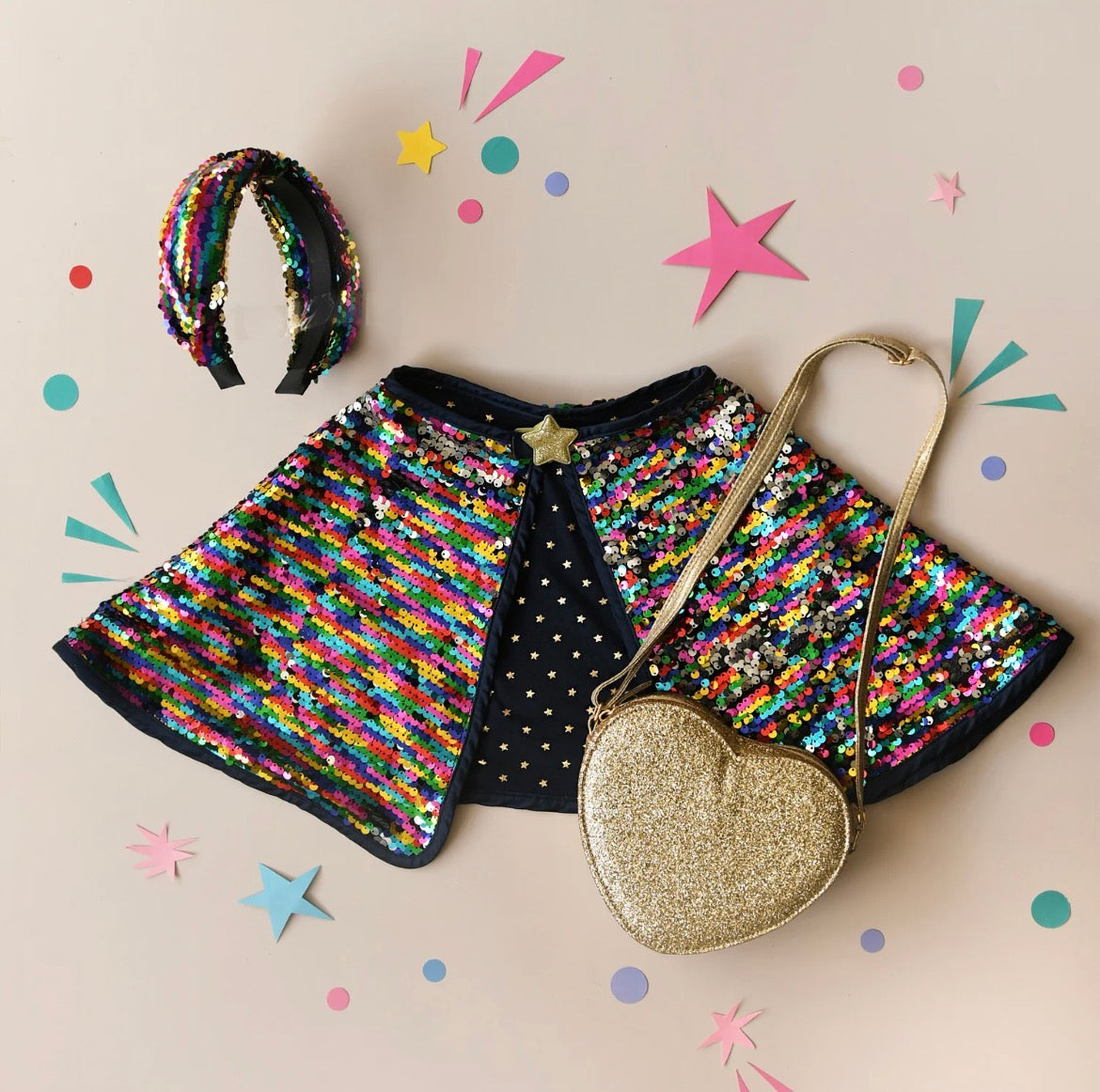 Love Heart Gold Glitter Bag