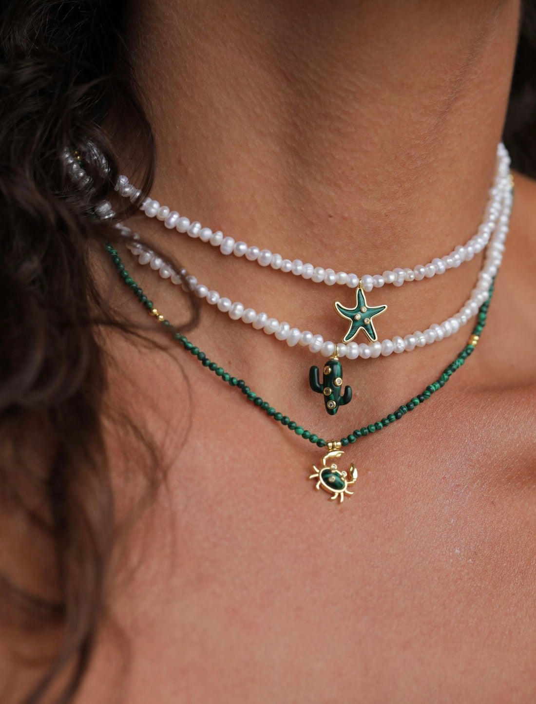 Crab Malachite Necklace