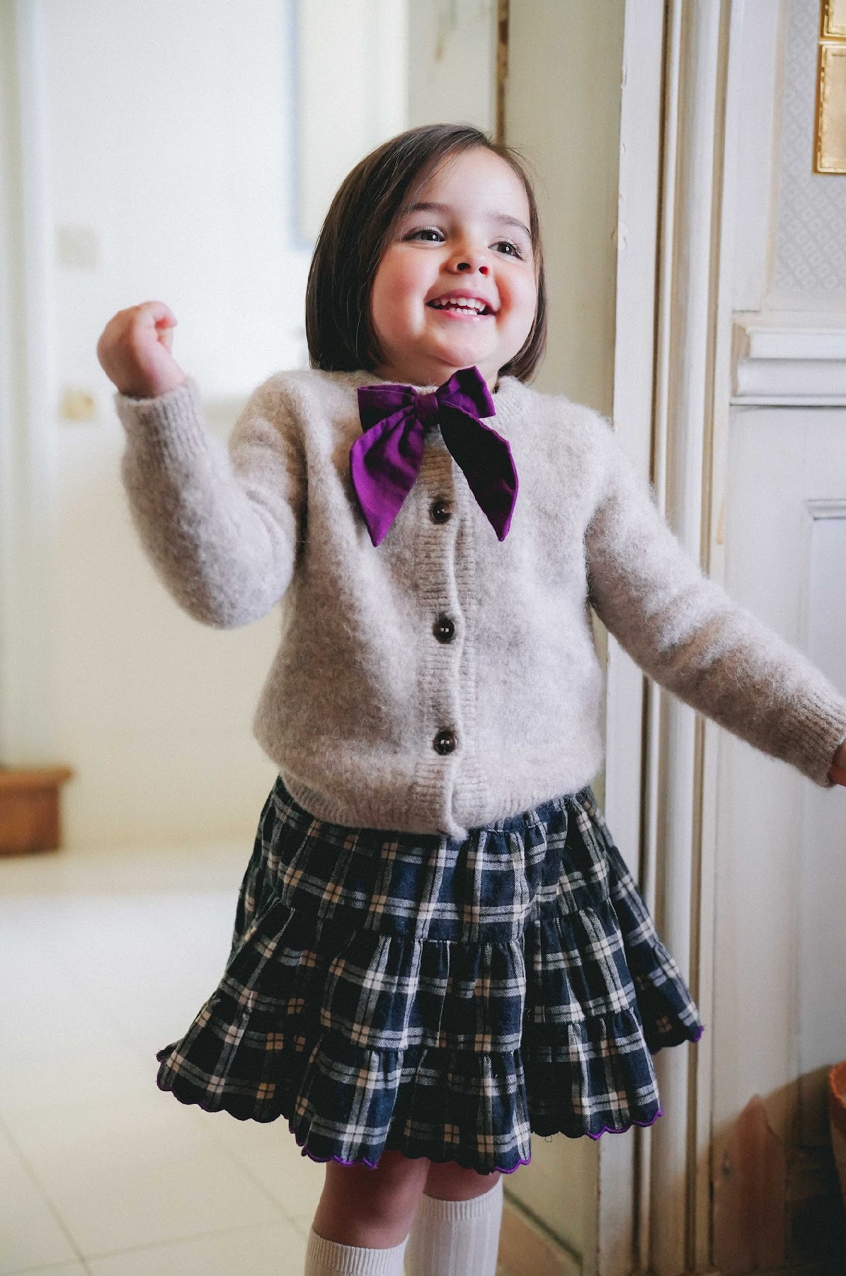 Bea Skirt | Grey Tartan