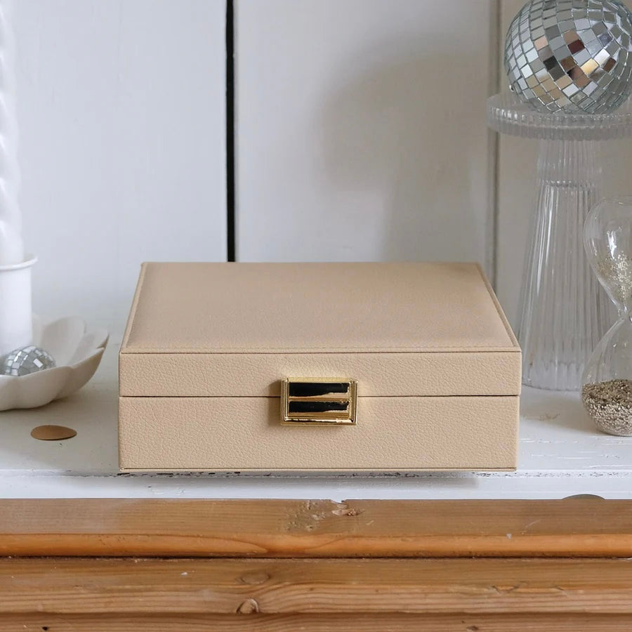 Anne Leather Jewelry Box | Beige