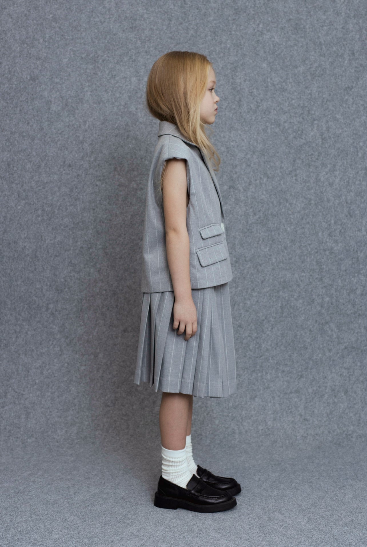 Tanana Waistcoat | Grey Stripes