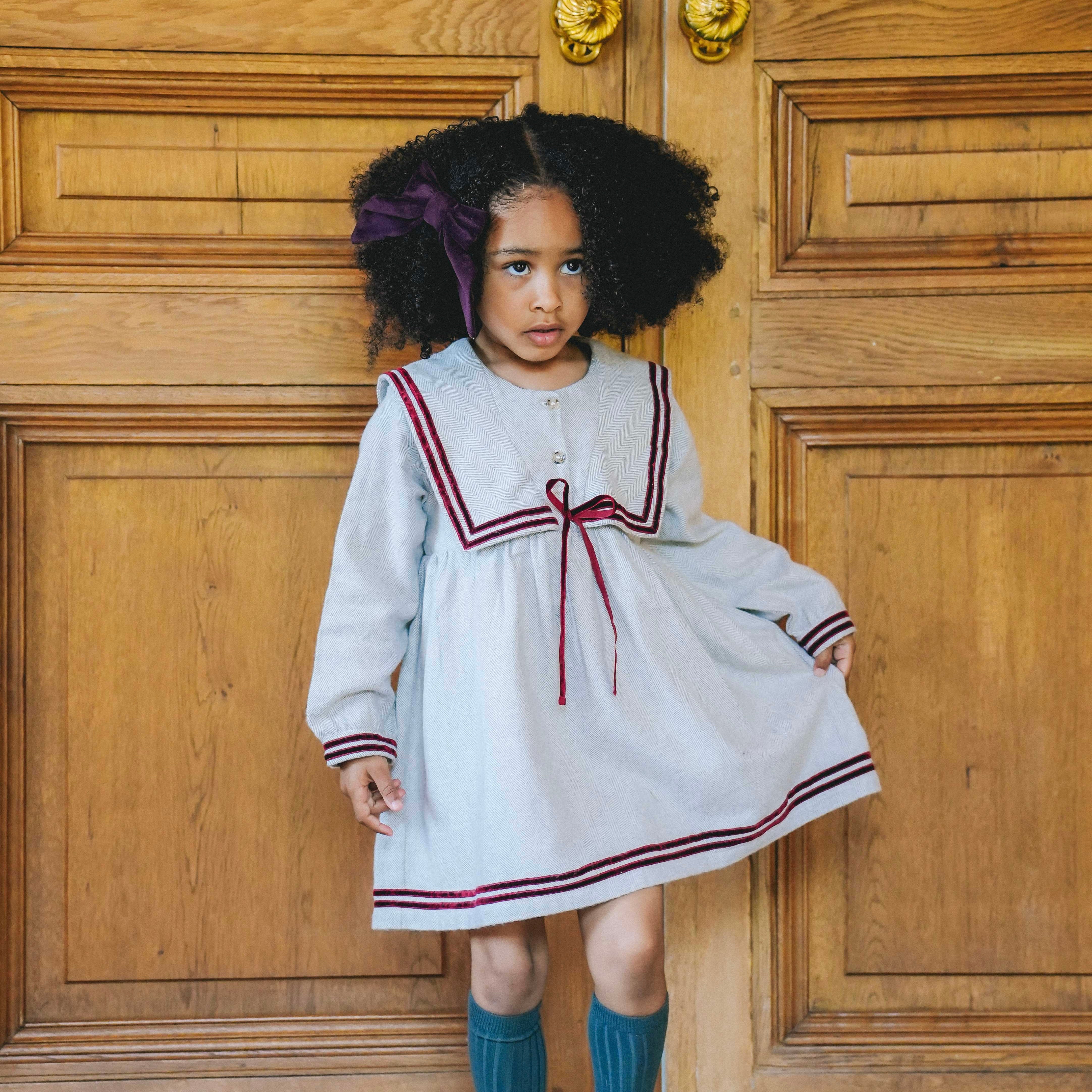 Lotti Dress | Grey Chevron