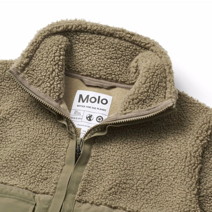 Utha Fleece Jacket | Bark Green