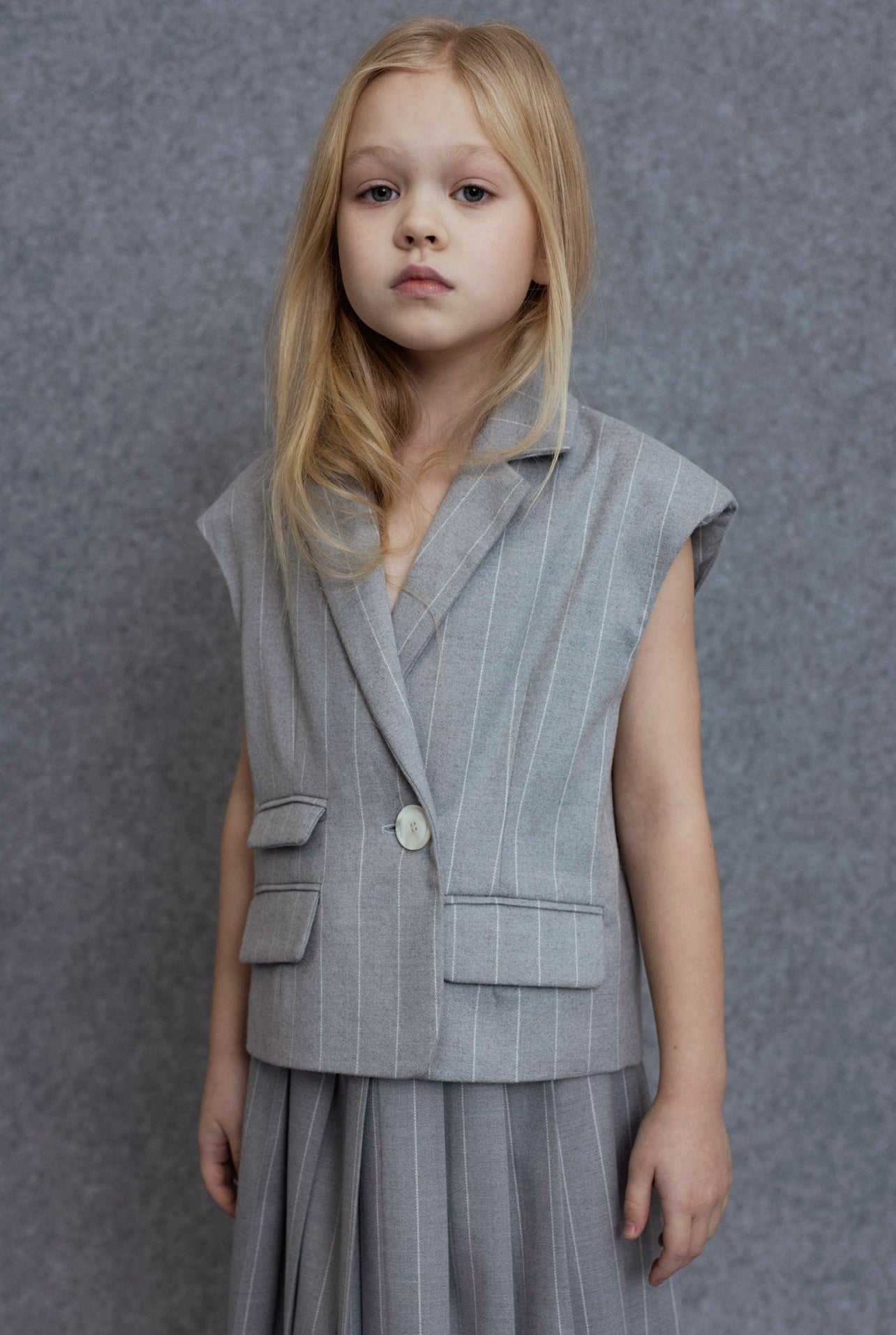 Tanana Waistcoat | Grey Stripes