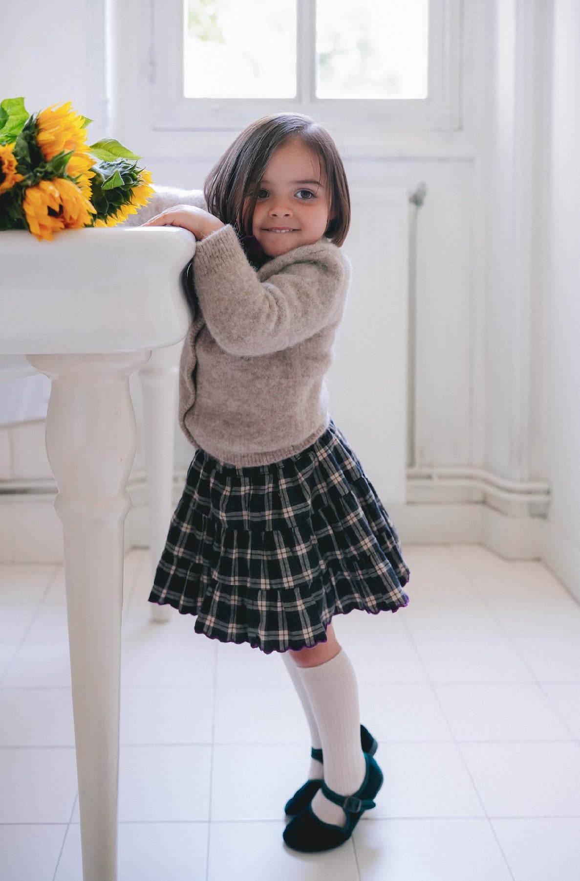 Bea Skirt | Grey Tartan