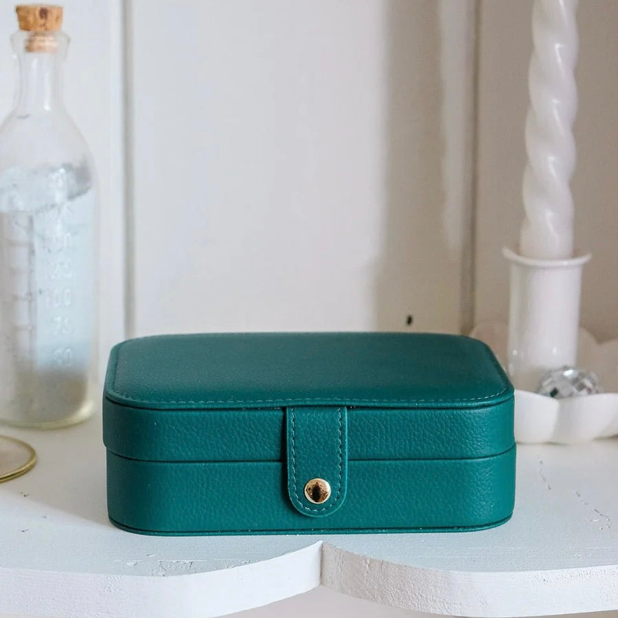 Brigitte Leather Travel Jewelry Box | Green