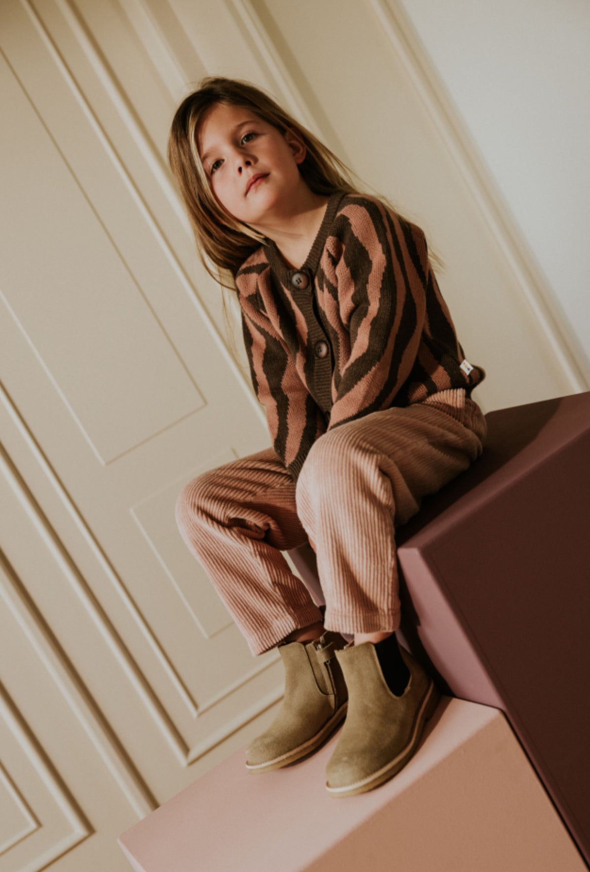 Raglan Knitted Cardigan | Pink Zebra