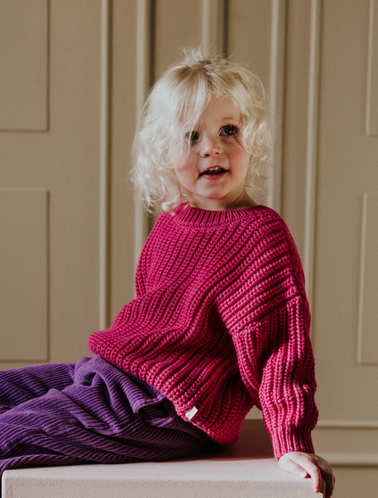 Chunky Knitted Sweater | Fuchsia