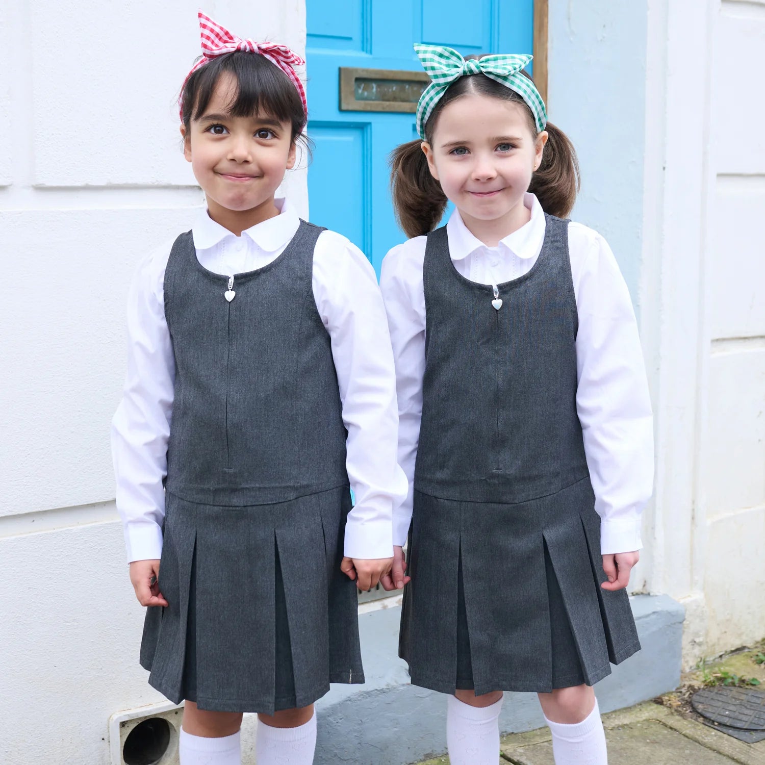 School Gingham Tie Headband | Green