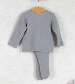 Green Knitted Two Piece Babygrow