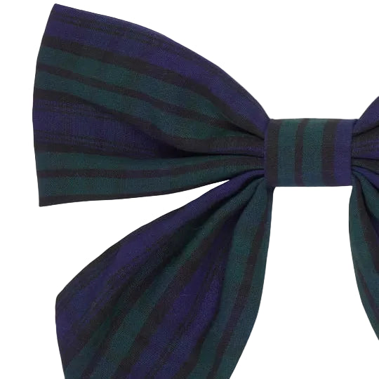 Large Bow Clip | Navy Check