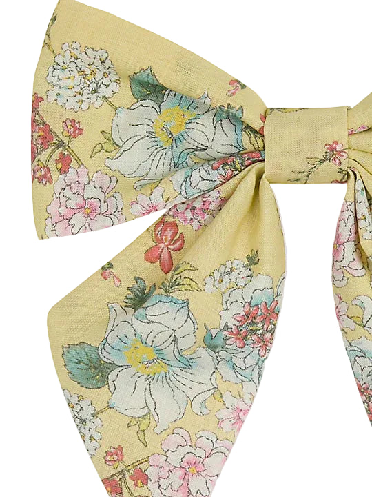 Large Bow Clip | Yellow Floral