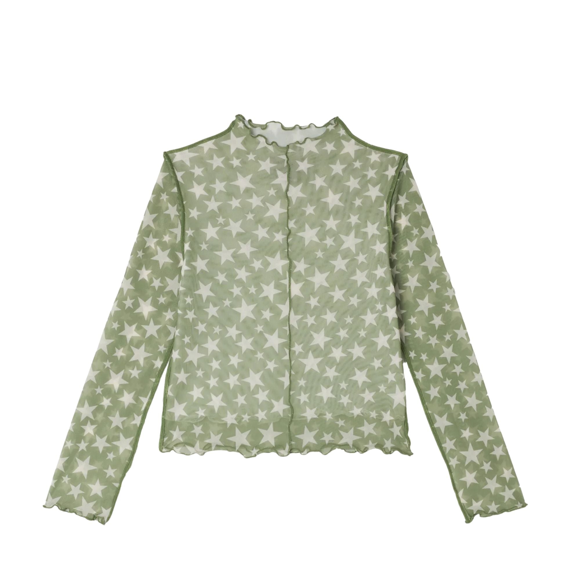 Star Mesh Long Sleeve Tshirt | Green