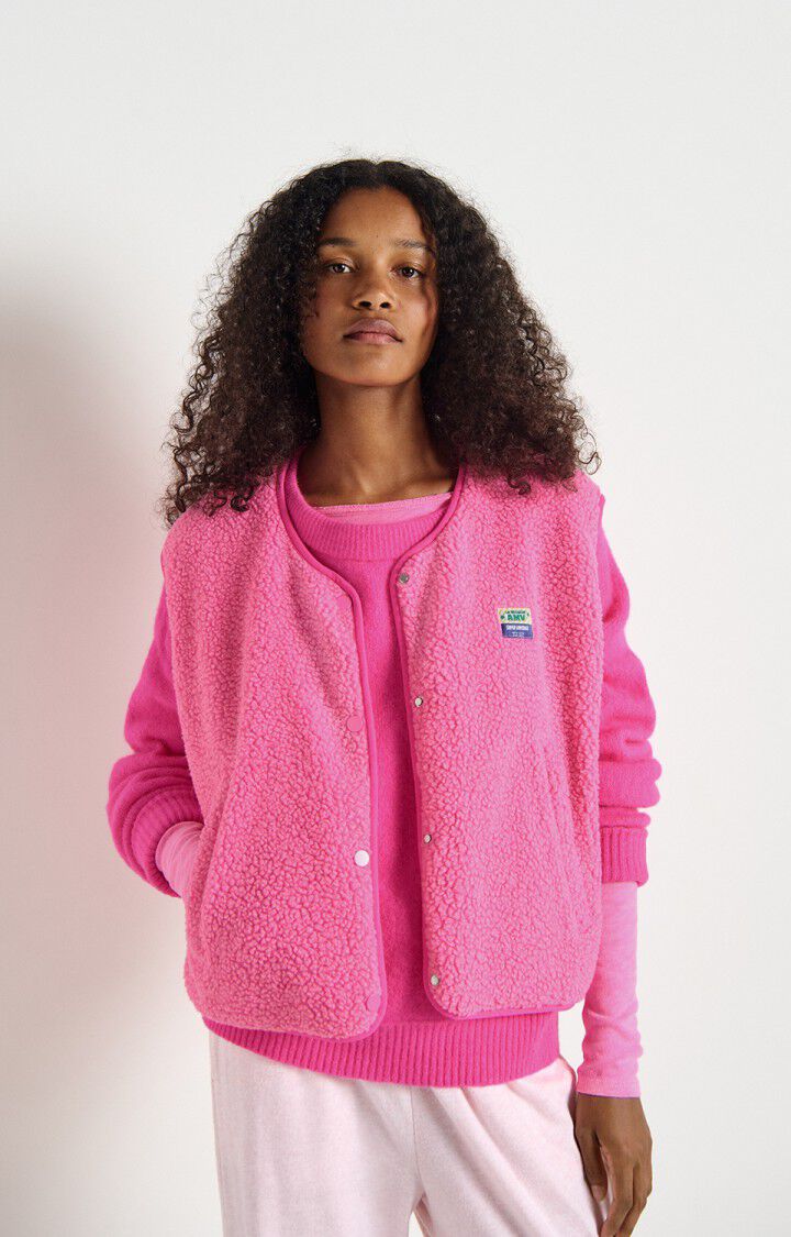 Womens Hoktown Sleeveless Jacket | Acid Pink Melange