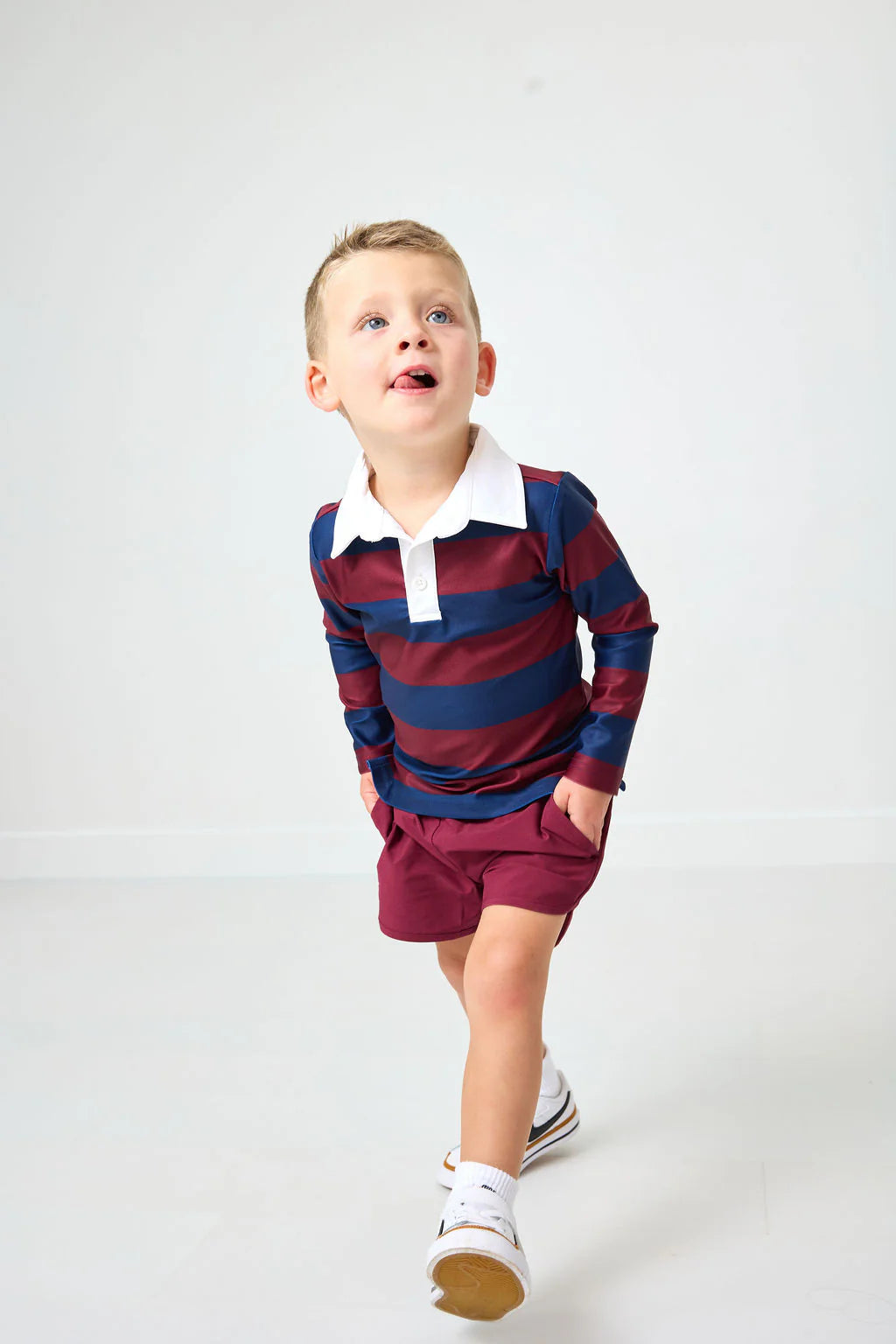 Rugby Polo Shirt | Navy/Maroon