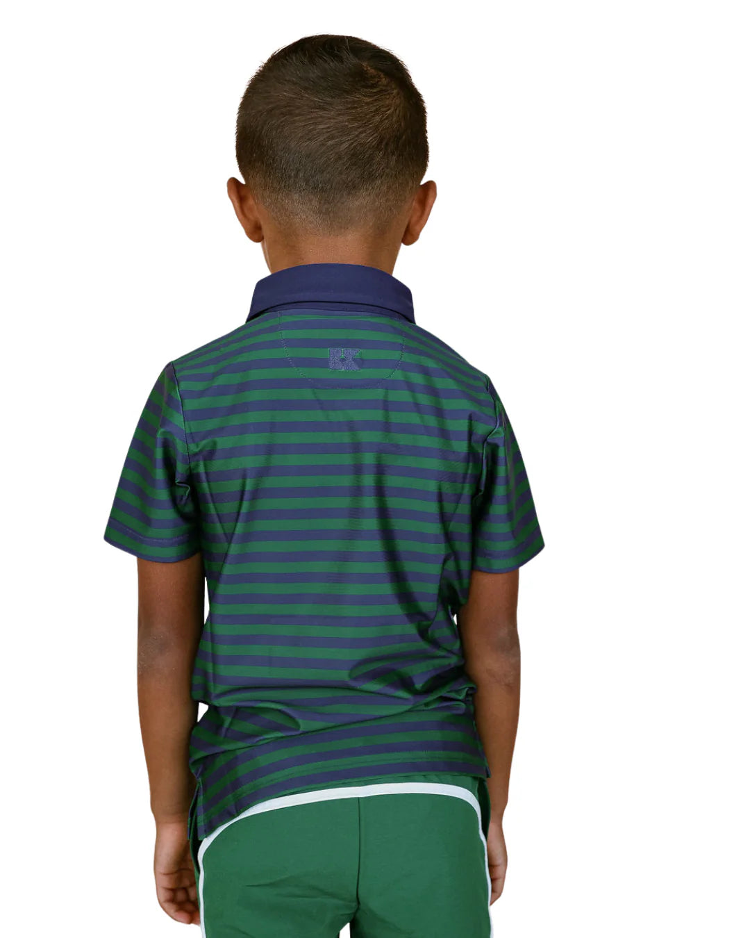 QB Stripe Polo Shirt | Navy/Green
