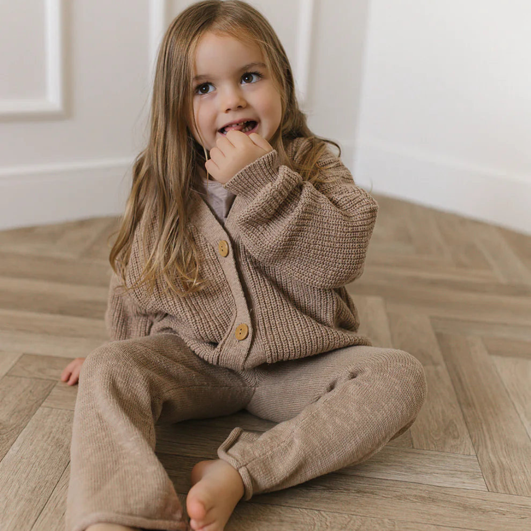 Teddy Cardigan Set | Beige