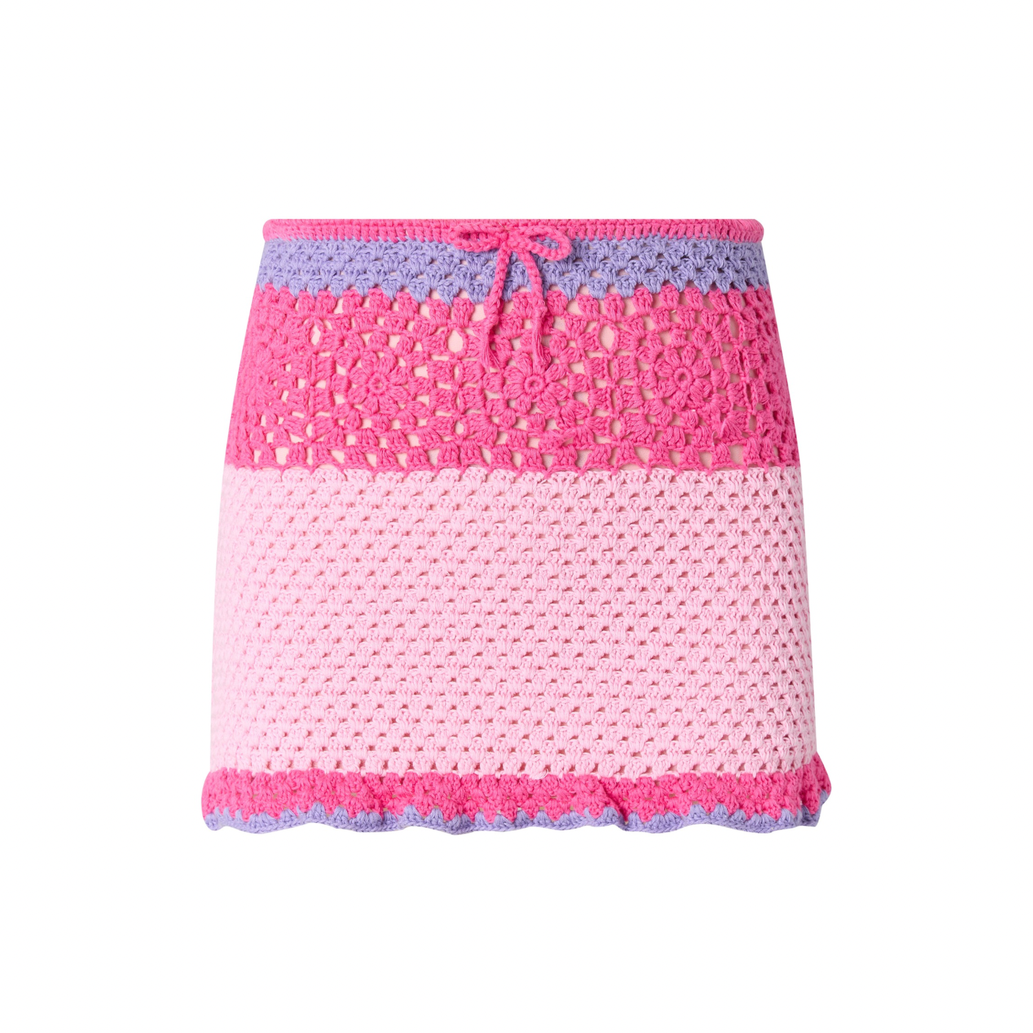 Molly Crochet Mini Skirt |  Candy Pink / Purple