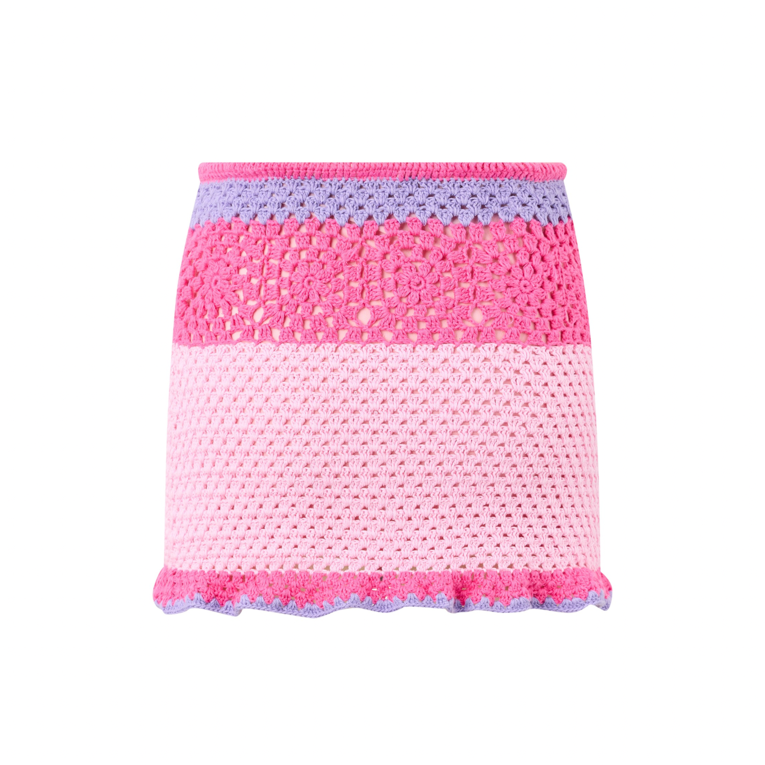 Molly Crochet Mini Skirt |  Candy Pink / Purple