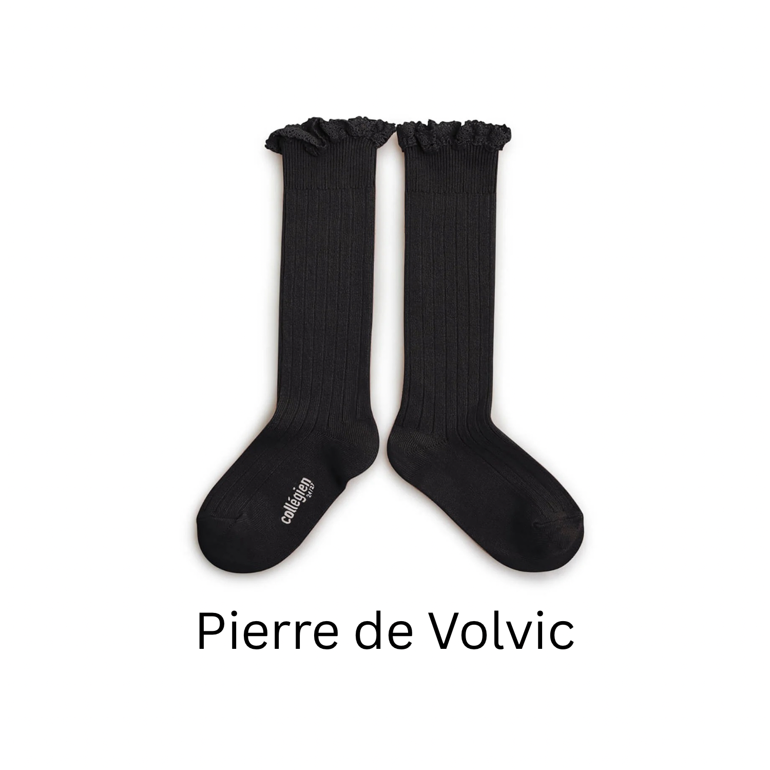 Josephine Lace Trim Ribbed Knee High Socks