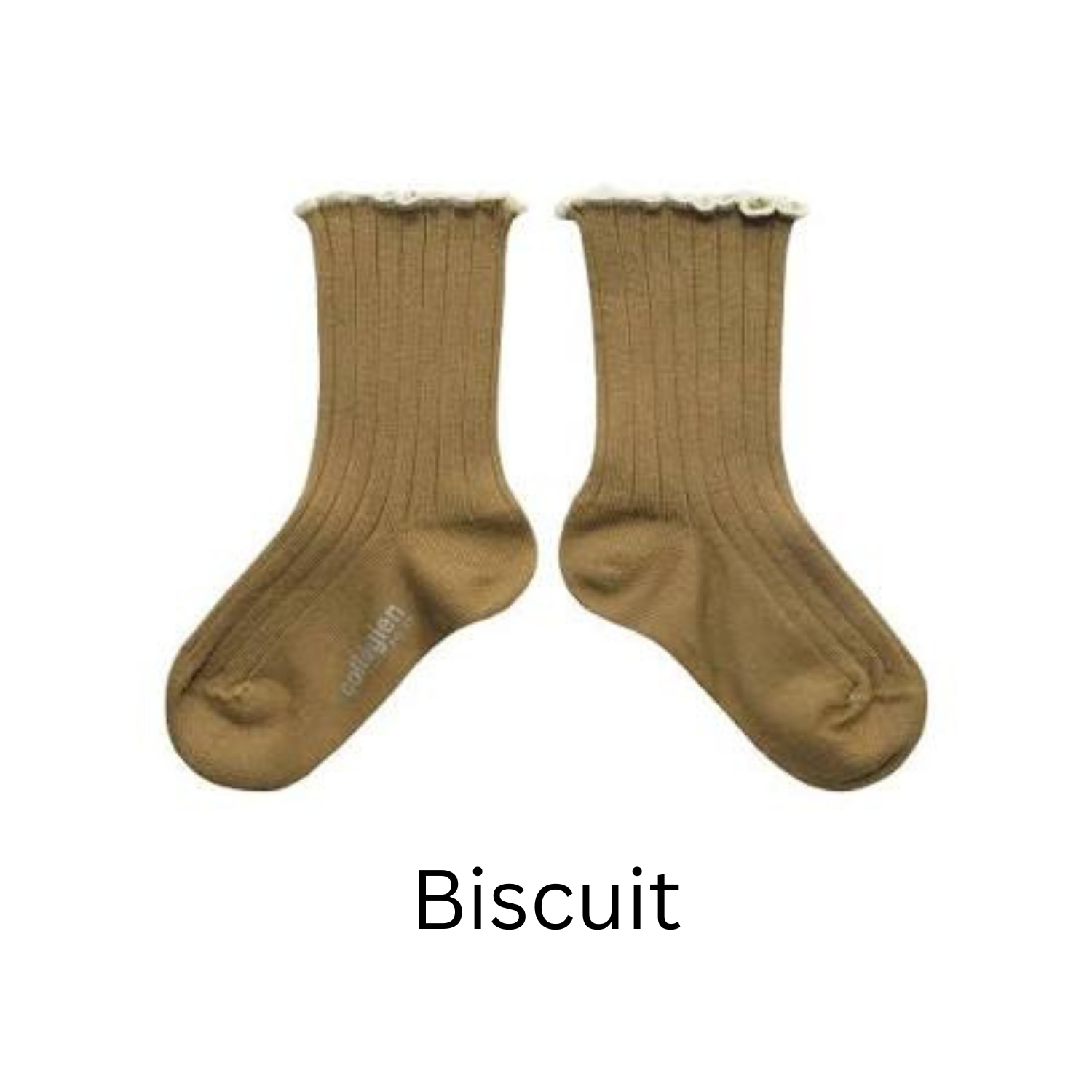 Delphine Lettuce Trim Ribbed Socks