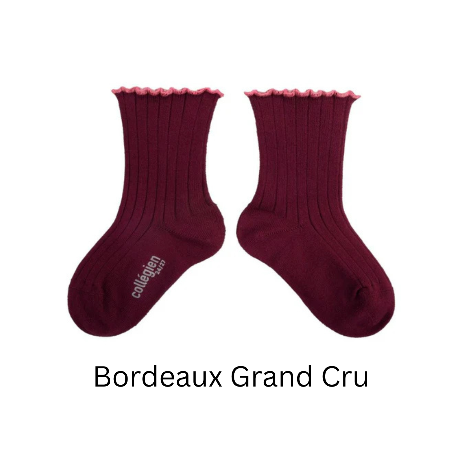 Delphine Lettuce Trim Ribbed Socks