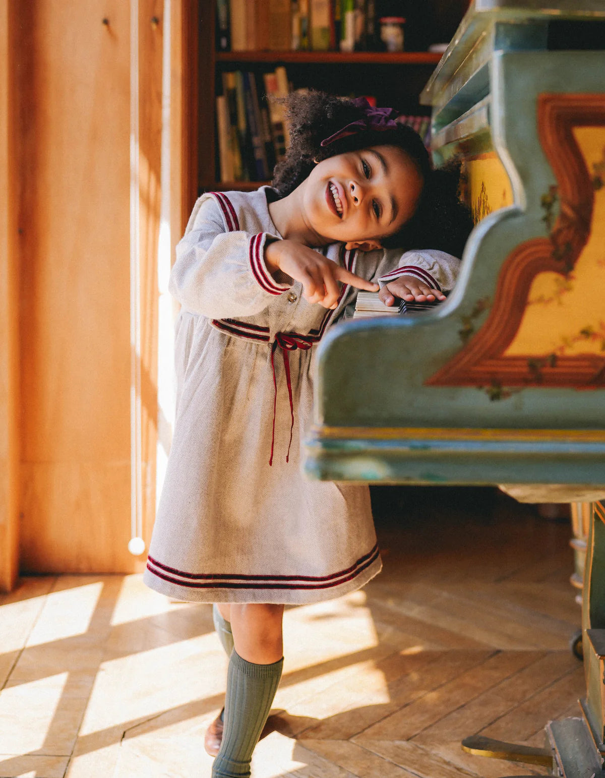 Lotti Dress | Grey Chevron