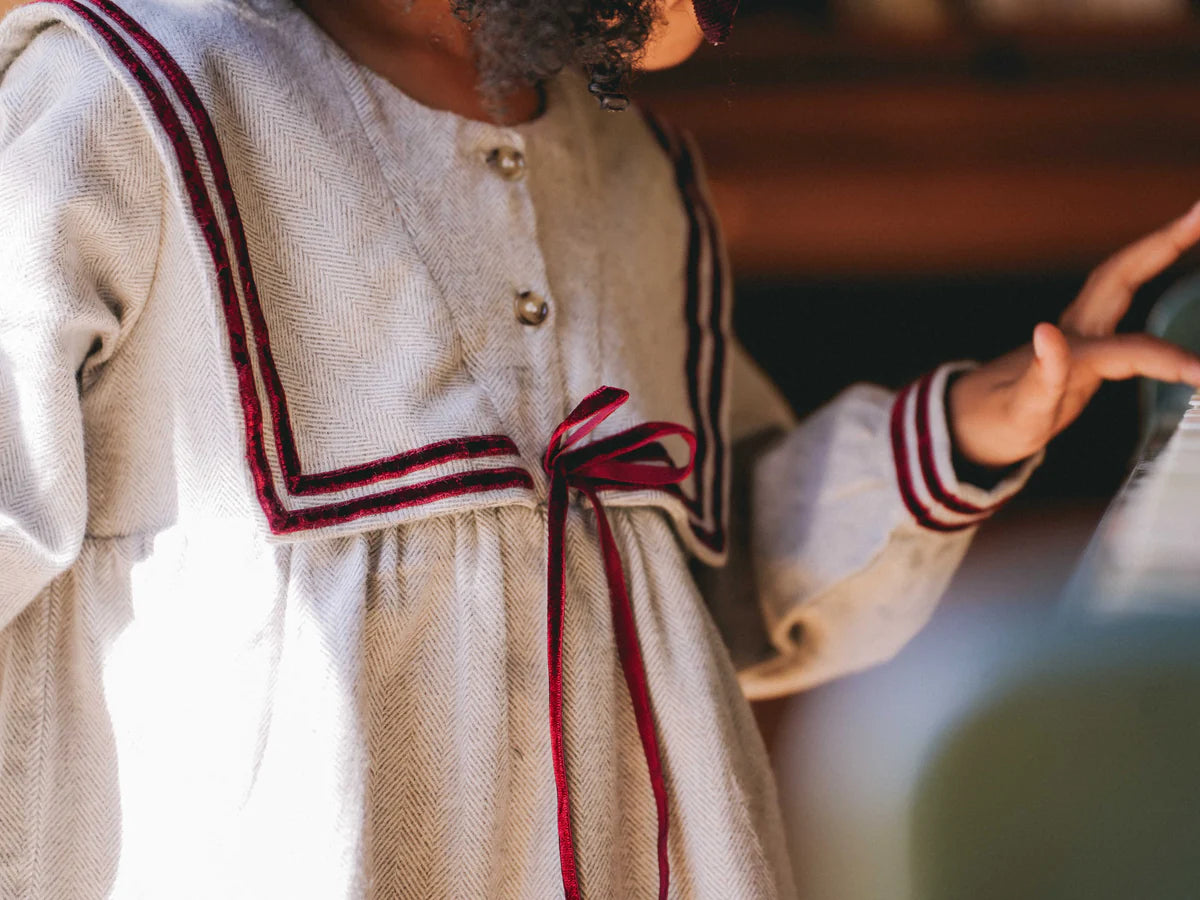Lotti Dress | Grey Chevron