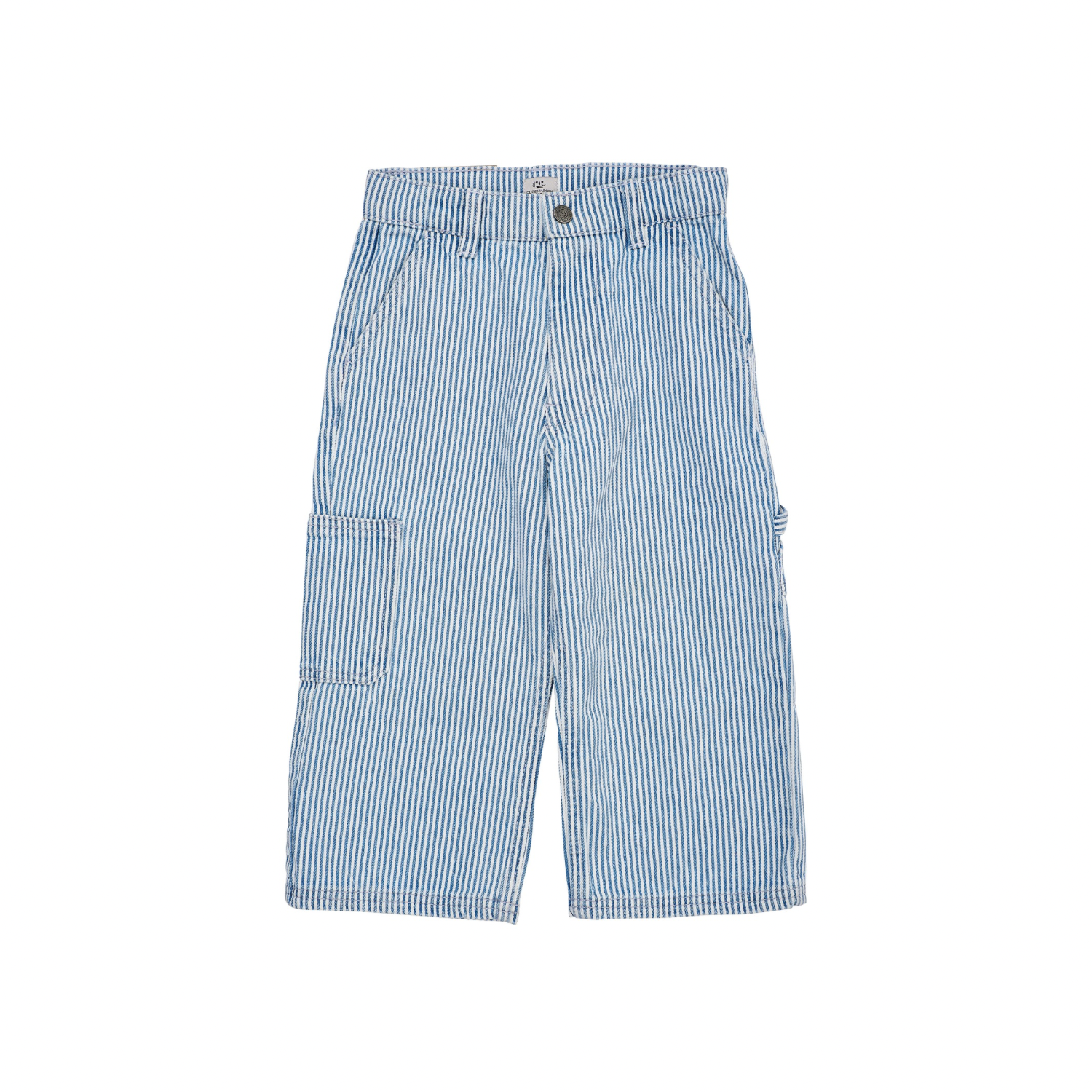 Striped Twill Cargo Pants | Denim Blue