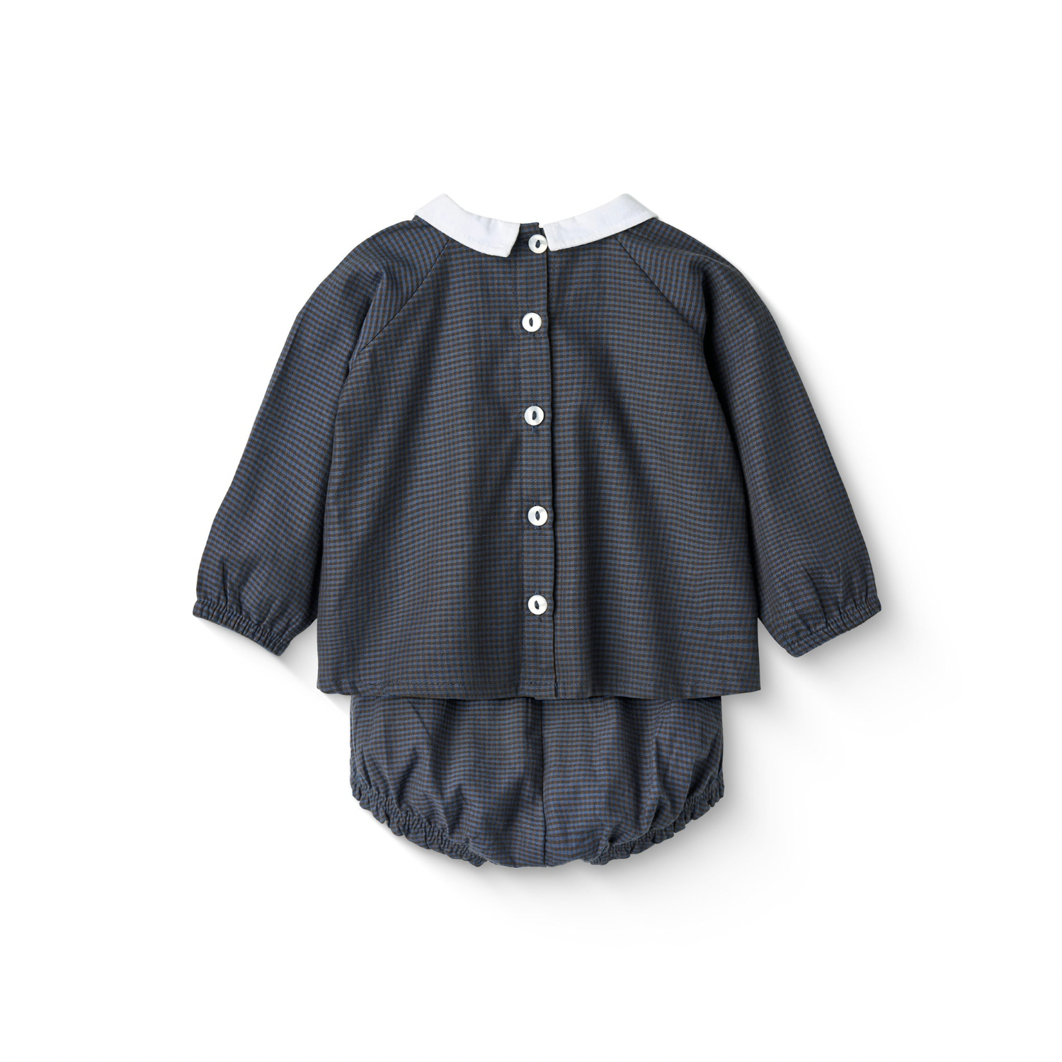 Checkered Baby Set | Brown Blue Comb