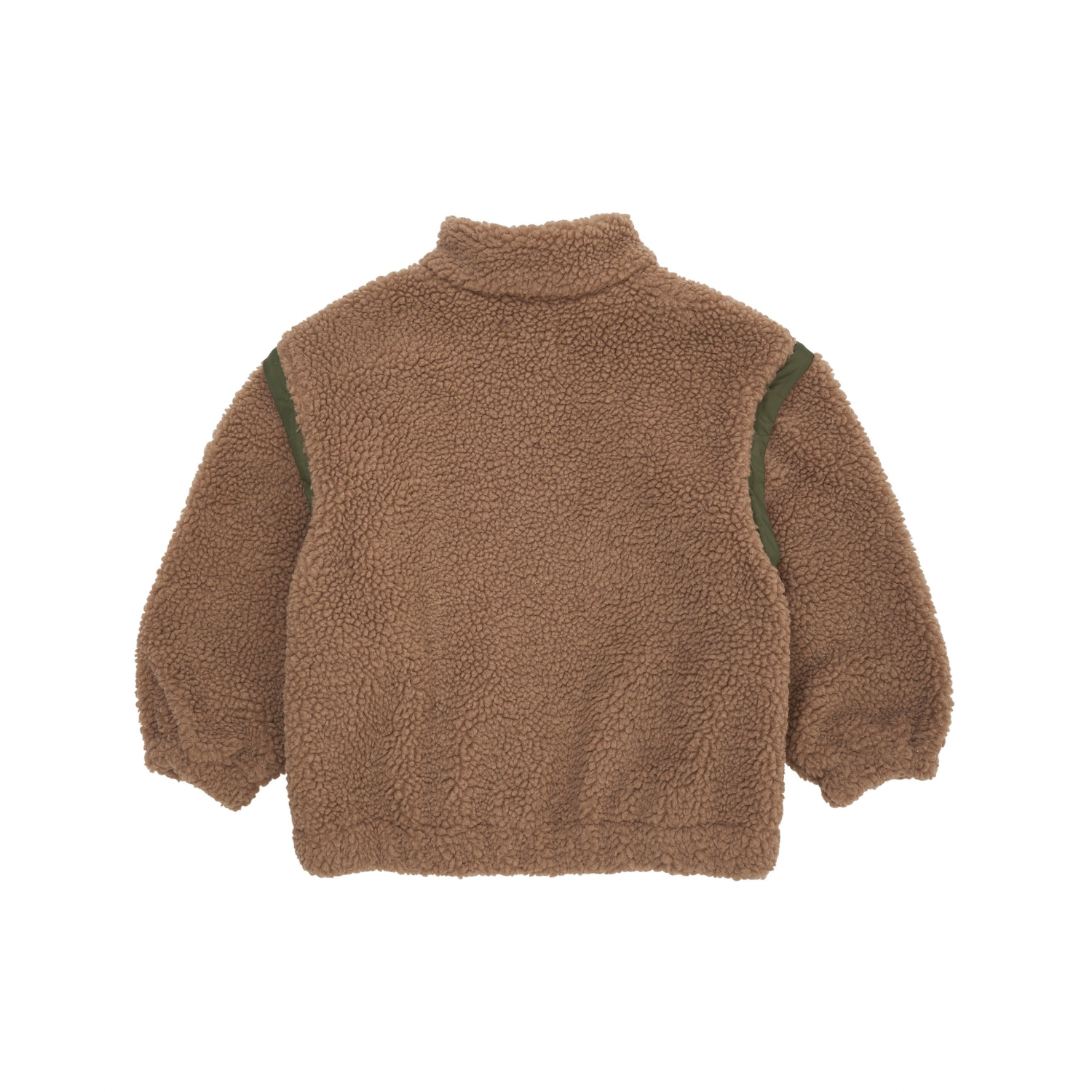 Teddy Removable Sleeves Jacket | Natural/Green