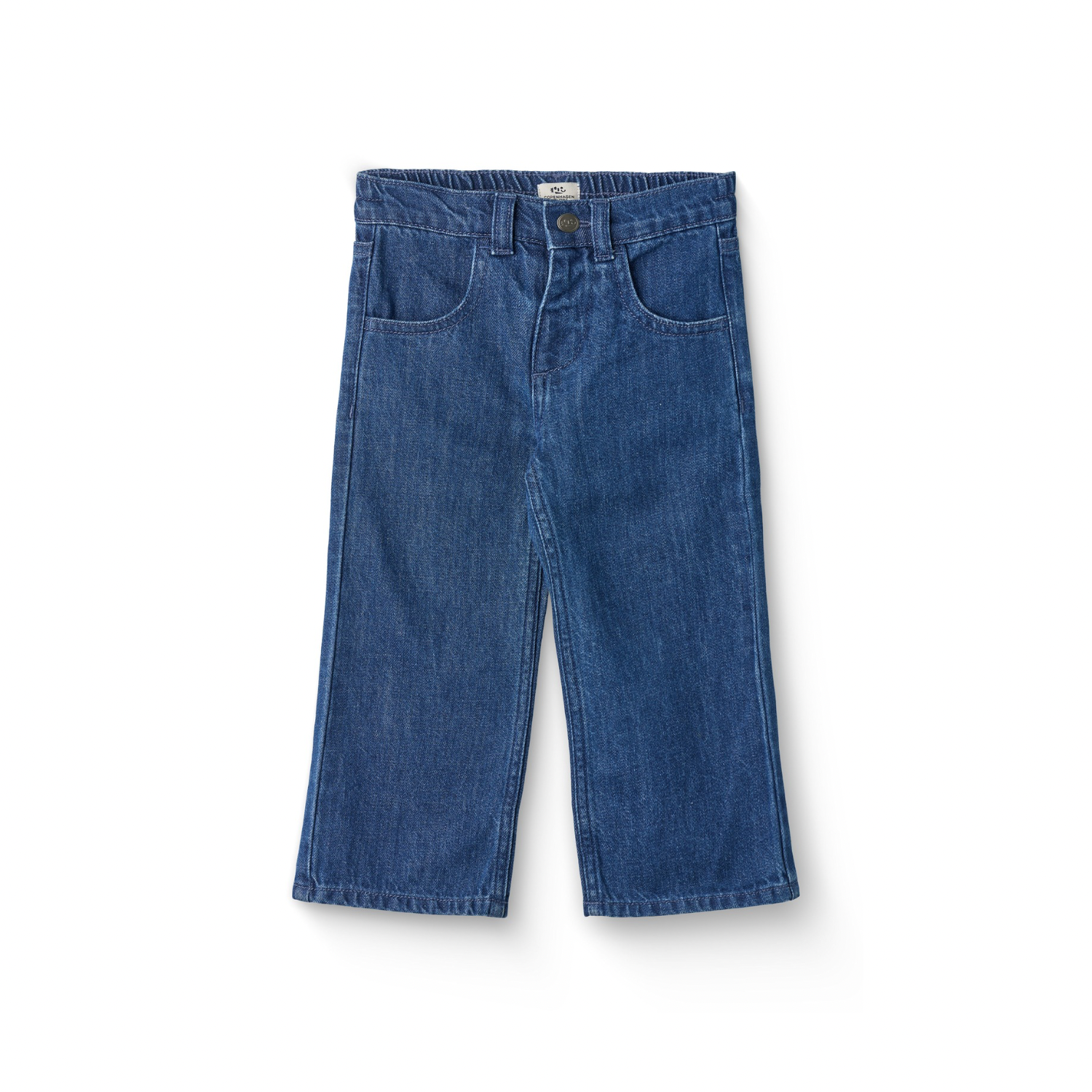 Wide Leg Denim Pants | Dark Indigo Washed Blue