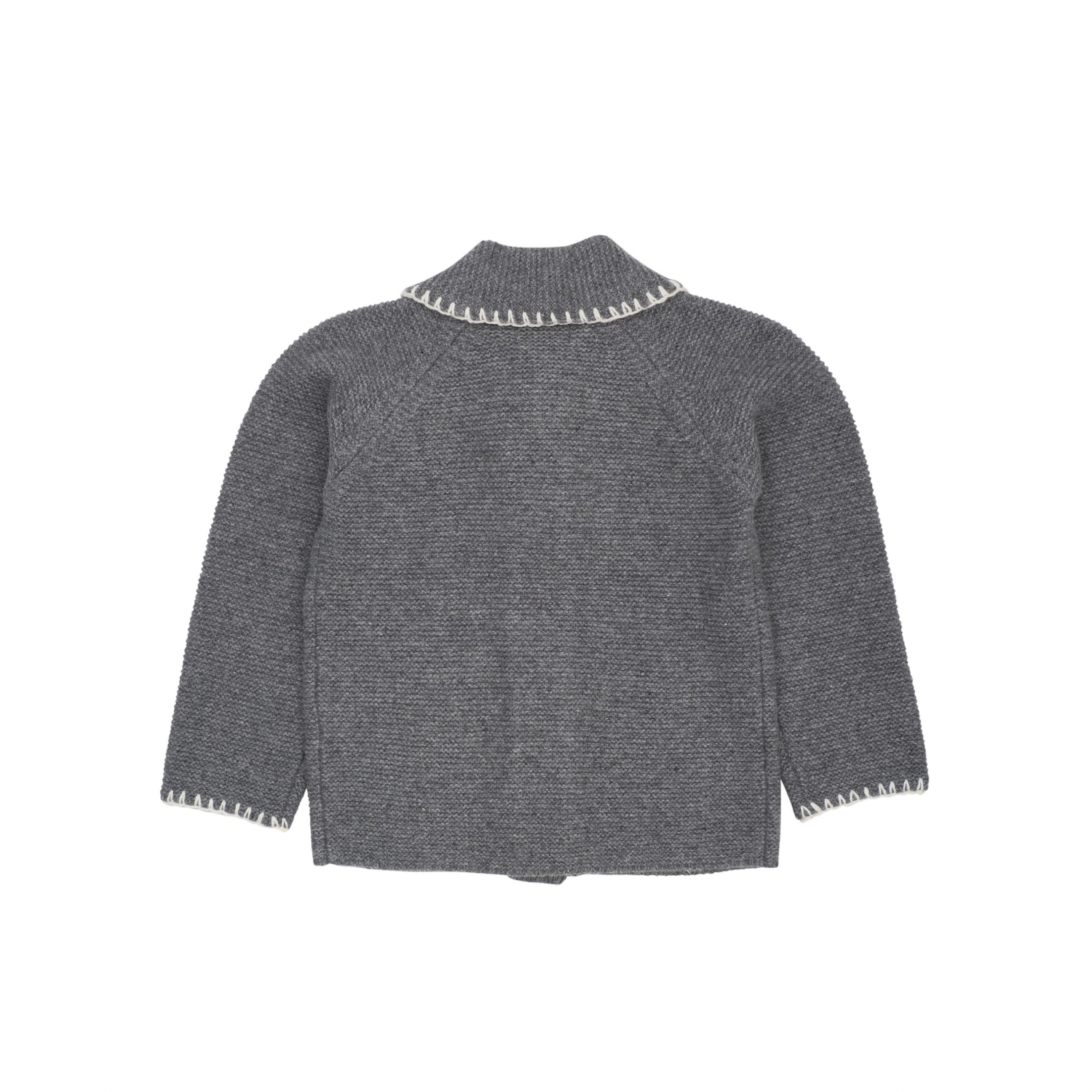 Lambswool Cardigan | Dark Grey/Cream